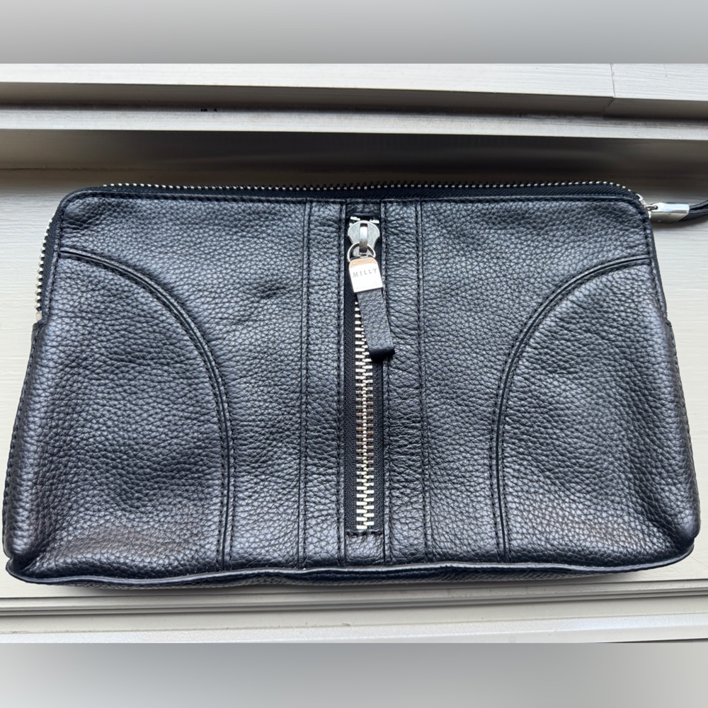 Elegant Black Leather Clutch